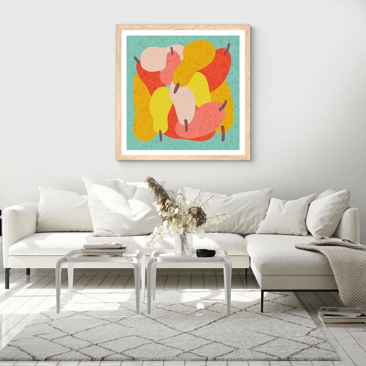 Póster en marco roble claro - Saborear el sol del verano - 60x60 cm