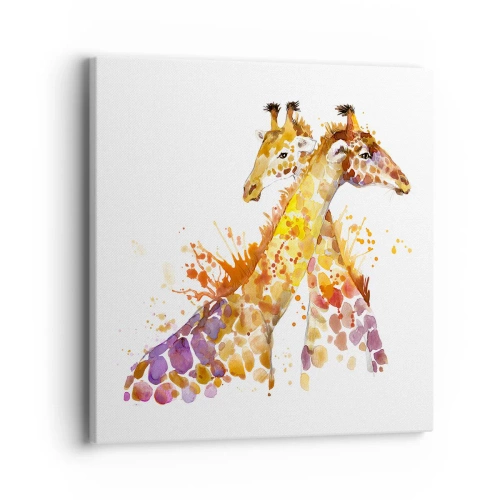 Cuadro sobre lienzo - Impresión de Imagen - ¿Esto es amistad o es amor? - 40x40 cm