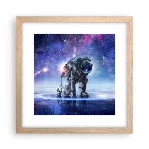 Póster en marco roble claro - Cielo estrellado sobre mí - 30x30 cm