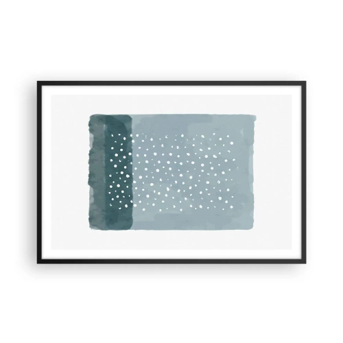 Póster en marco negro - Creación sobre azul - 91x61 cm