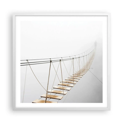 Póster en marco blanco - ¿Adónde le llevará? - 60x60 cm