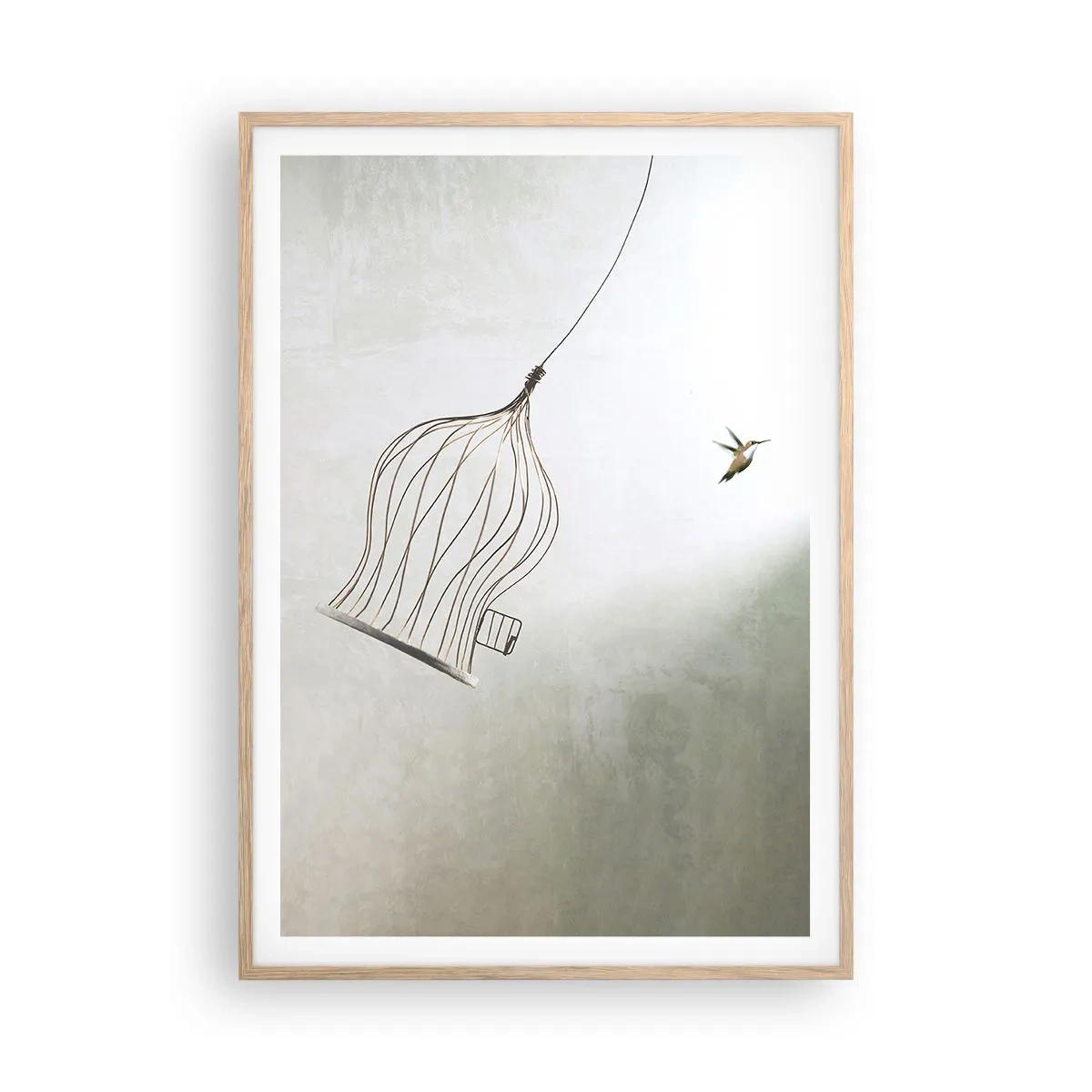 Póster en marco roble claro - Aquí debo estar - 70x100 cm