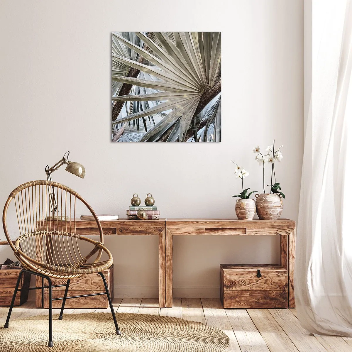 Cuadro sobre lienzo - Impresión de Imagen - Abanicos en el trópico - 70x70 cm