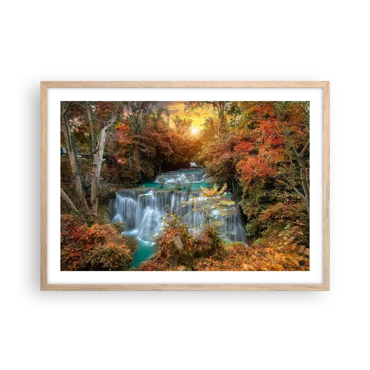 Póster en marco roble claro - El tesoro escondido del bosque - 70x50 cm