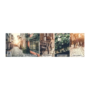 Muestra de fotomural autoadhesivo Deluxe Sticker - El callejón de las rosas - Ciudad, Países Bajos, Arquitectura - 100x30 cm