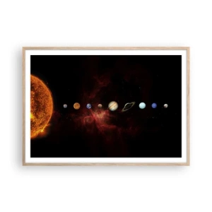 Póster en marco roble claro - Nuestro barrio - 100x70 cm