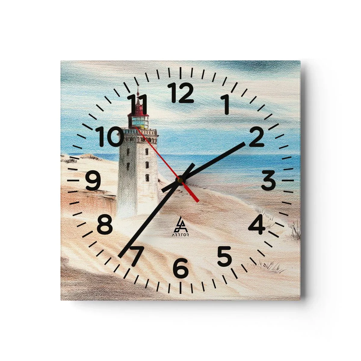 Reloj de pared - Reloj de vidrio - Siempre mirando al mar - 30x30 cm