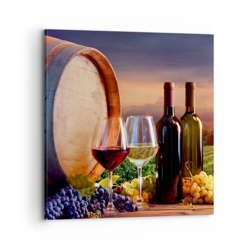 Cuadro sobre lienzo - Impresión de Imagen - Aquí la vida tiene un sabor - 70x70 cm