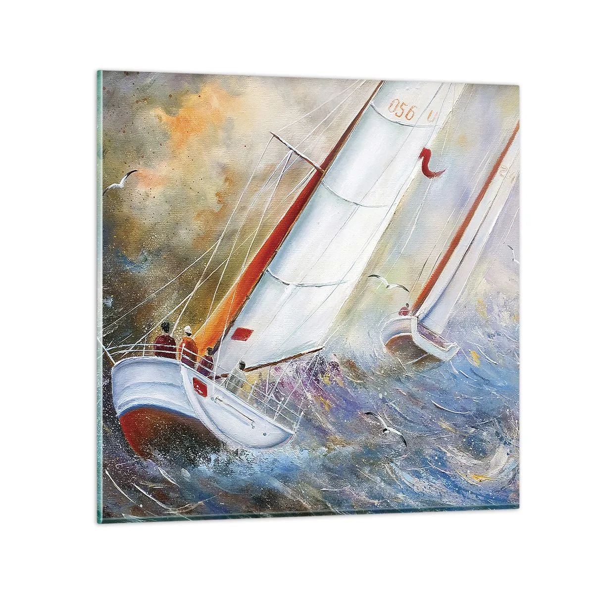 Cuadro sobre vidrio - Impresiones sobre Vidrio - Surcando las olas - 30x30 cm