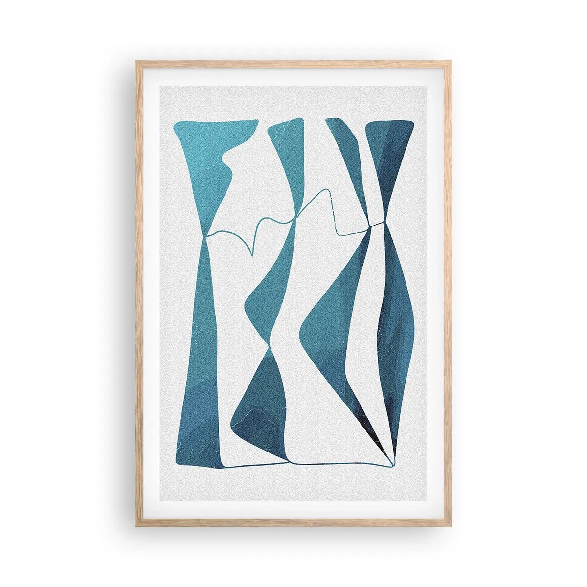 Póster en marco roble claro - Abstracción: un compuesto turquesa - 61x91 cm