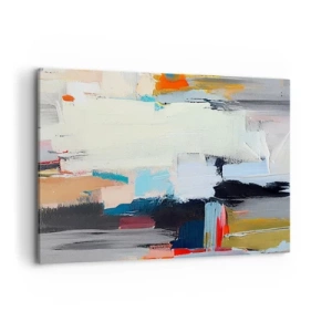 Cuadro sobre lienzo - Impresión de Imagen - Abstracción colorida con pinceladas dinámicas. - 120x80cm - ¿Existe un método único? - Decoración de pared moderna para salón y dormitorio ARTTOR