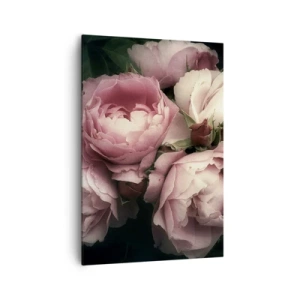 Cuadro sobre lienzo - Impresión de Imagen - Un ramo de rosas en delicados tonos rosa y blanco. - 70x100cm - El encanto de la belle époque - Decoración de pared moderna para salón y dormitorio ARTTOR