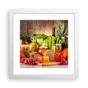 Póster en marco blanco - La mesa está lista - 30x30 cm