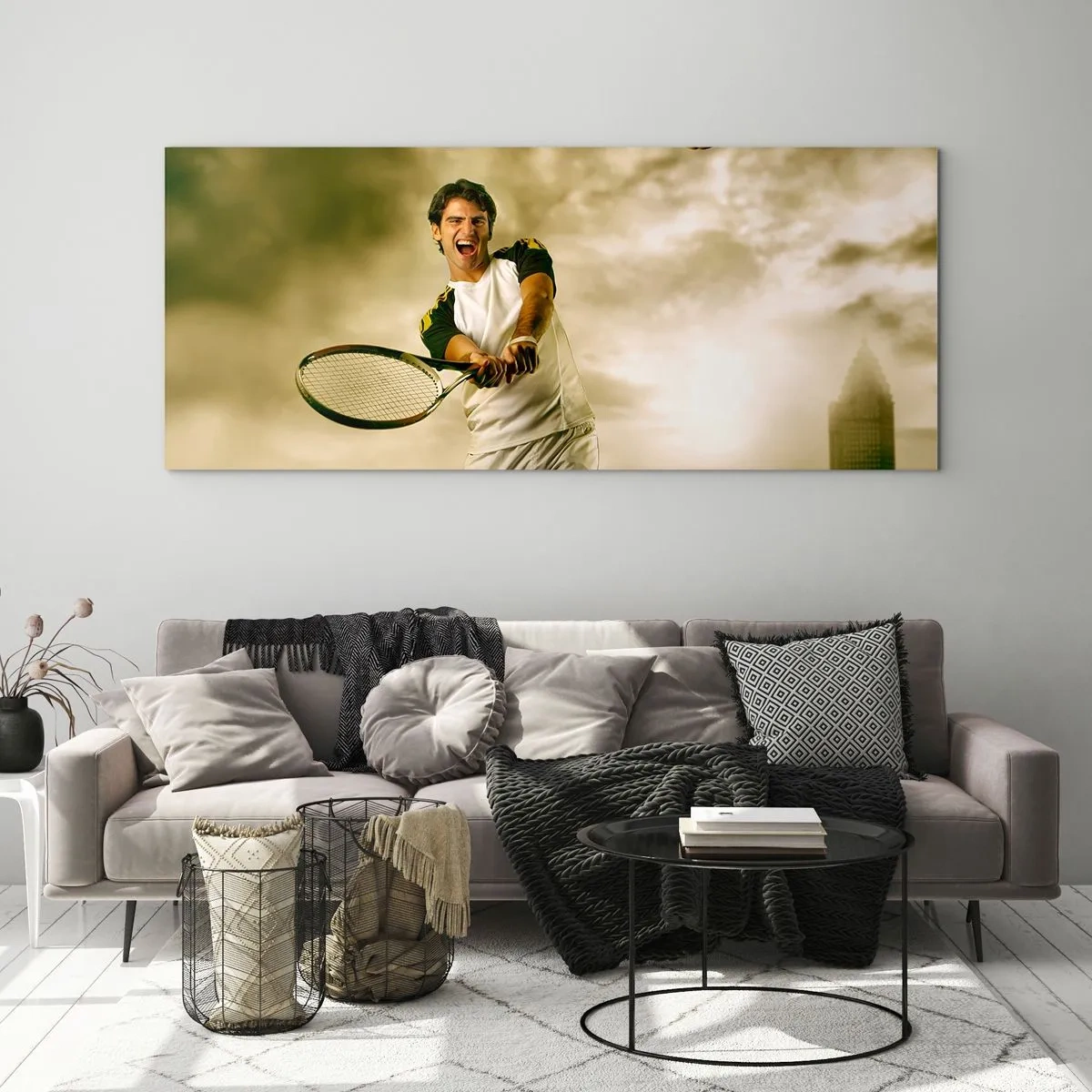 Cuadro sobre vidrio - Impresiones sobre Vidrio - Energía y alegría - 100x40 cm