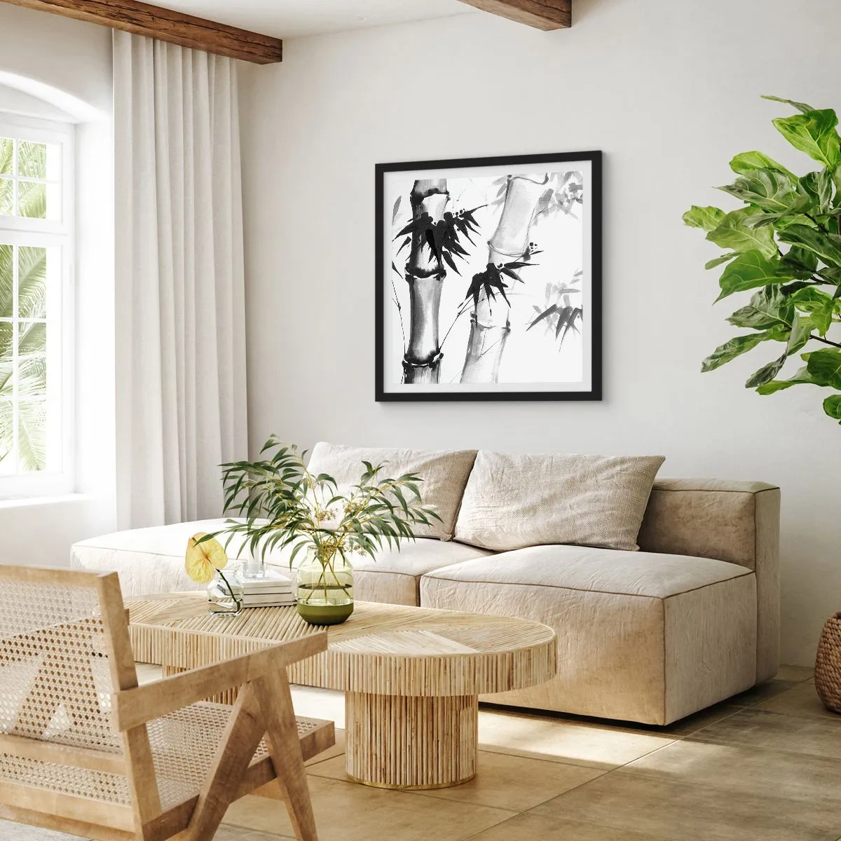 Póster en marco negro - Primer plano de Oriente - 40x40 cm