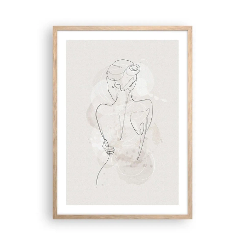 Póster en marco roble claro - Como un cuerpo sensible - 50x70 cm