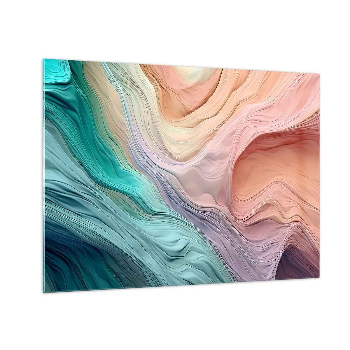 Cuadro sobre vidrio - Impresiones sobre Vidrio - Ola arco iris - 70x50 cm