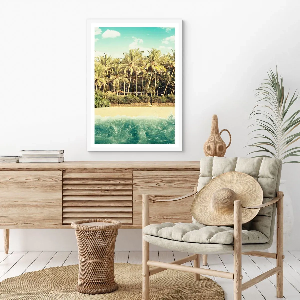 Póster en marco blanco - ¿Qué tal aquí? - 70x100 cm