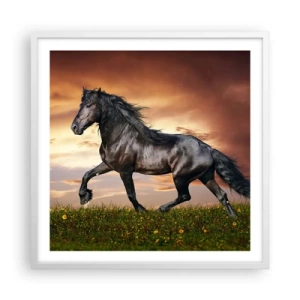 Póster en marco blanco - Príncipe negro - 60x60 cm