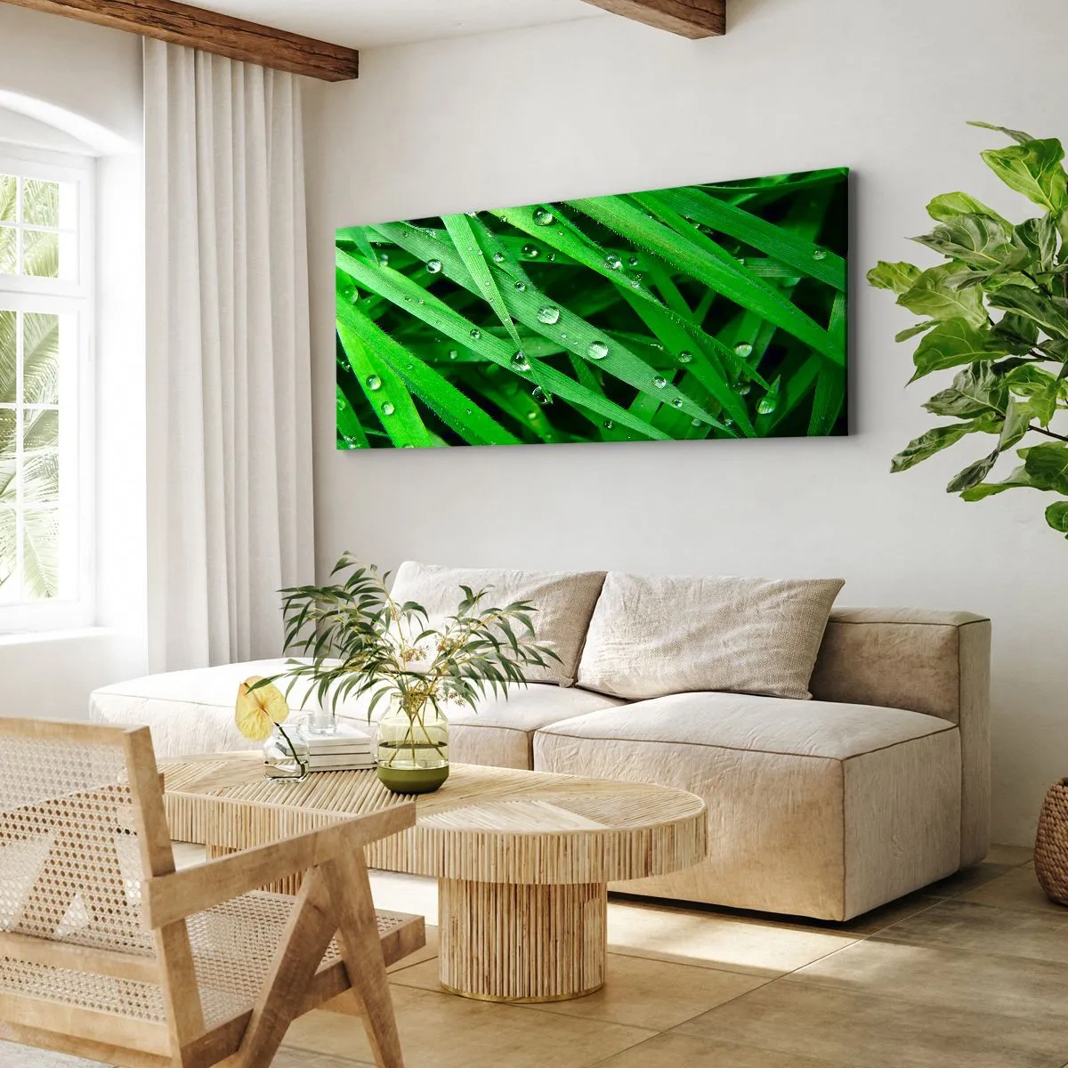 Cuadro sobre lienzo - Impresión de Imagen - Jugar al verde - 90x30 cm