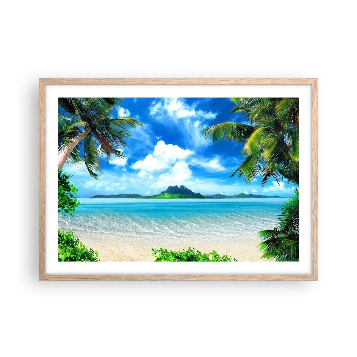 Póster en marco roble claro - El azul de los trópicos - 70x50 cm