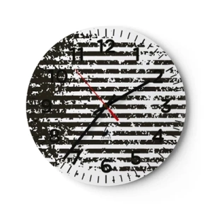 Reloj de pared - Reloj de vidrio - Ritmo y ruido - 40x40 cm