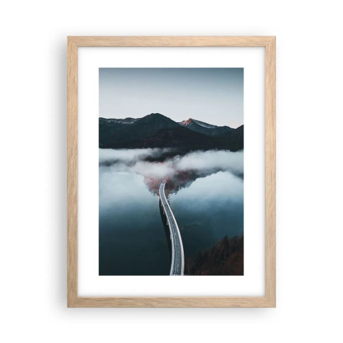 Póster en marco roble claro - Sobre el agua lisa como un espejo - 30x40 cm