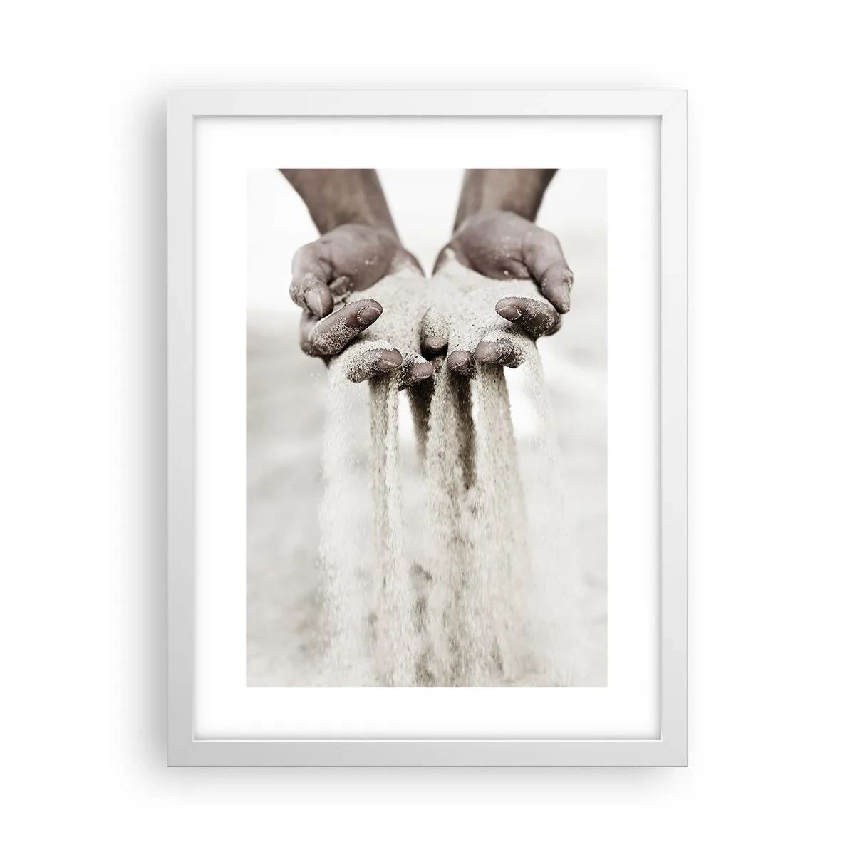 Póster en marco blanco - Con estas manos... - 30x40 cm