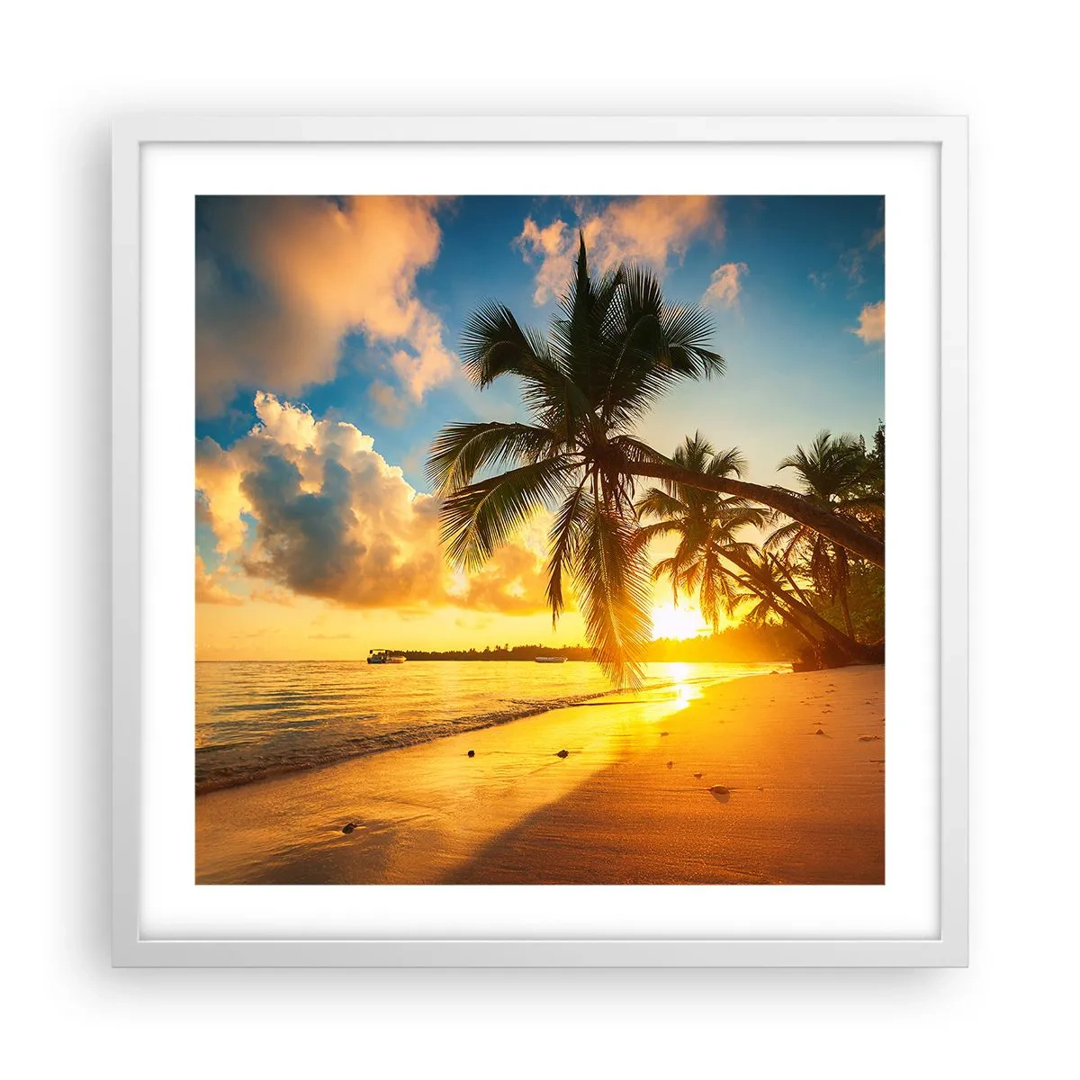 Póster en marco blanco - Un sueño caribeño - 50x50 cm
