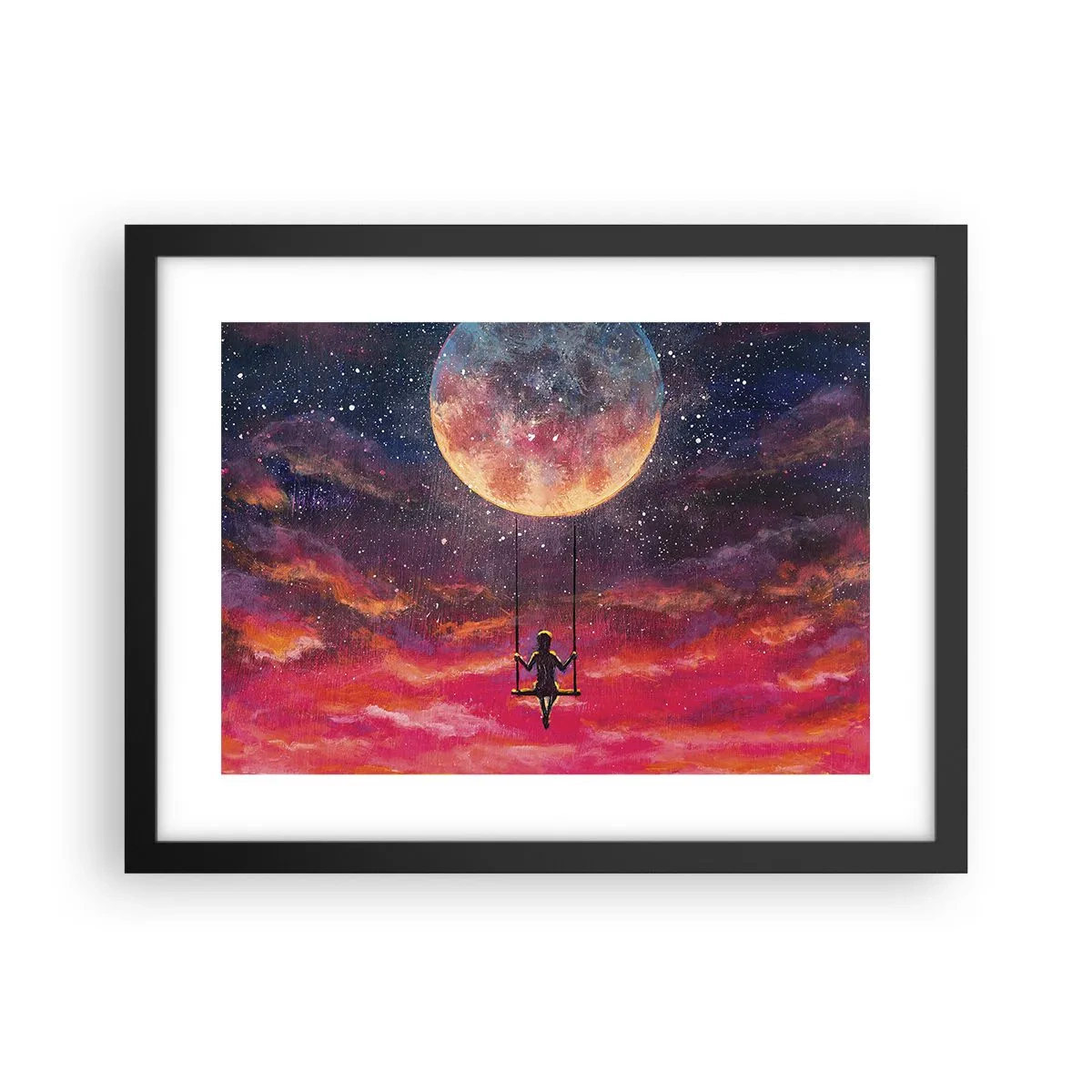 Póster en marco negro - Disfrutar de las nubes - 40x30 cm