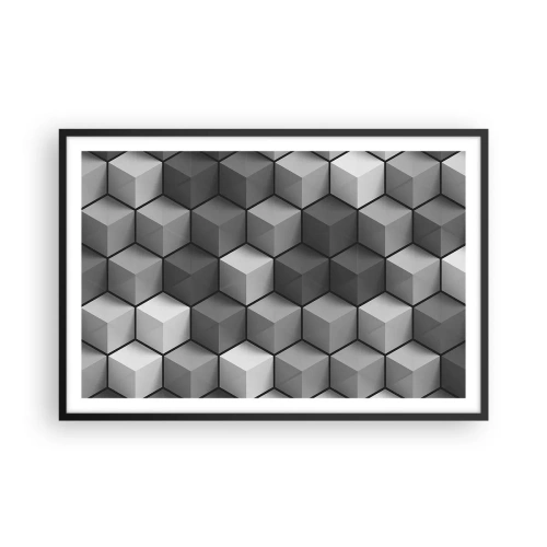 Póster en marco negro - Rompecabezas cubista - 91x61 cm