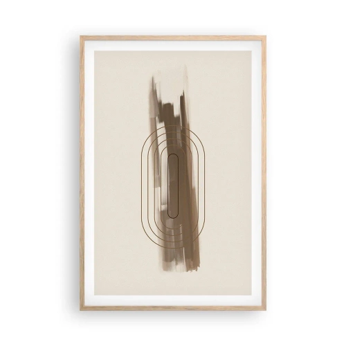 Póster en marco roble claro - Un soplo de gris - 61x91 cm