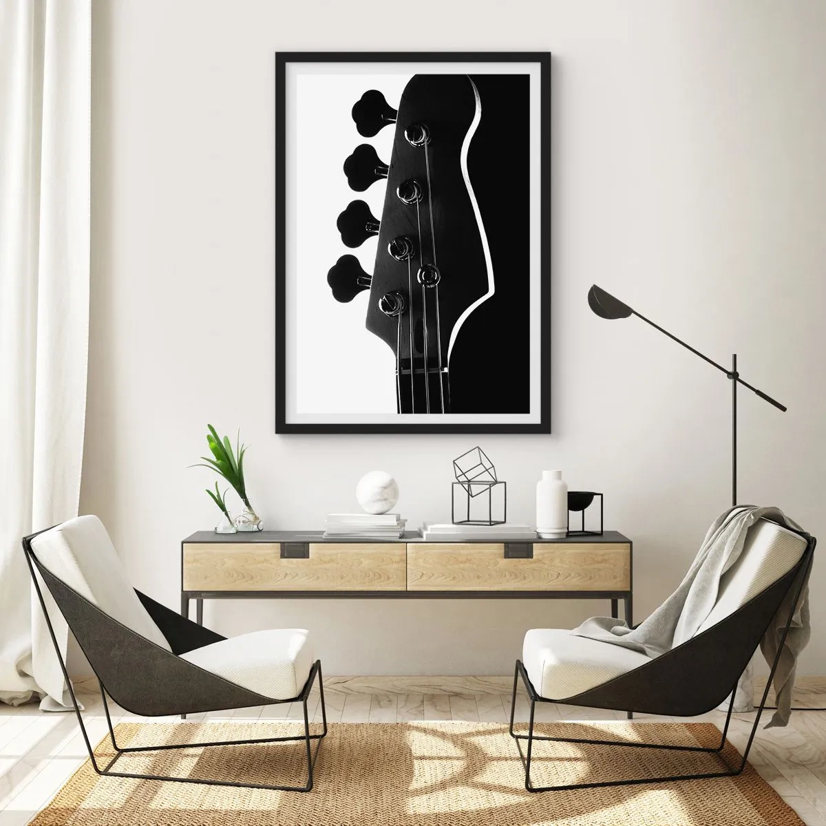 Póster en marco negro - Silencio musical - 61x91 cm