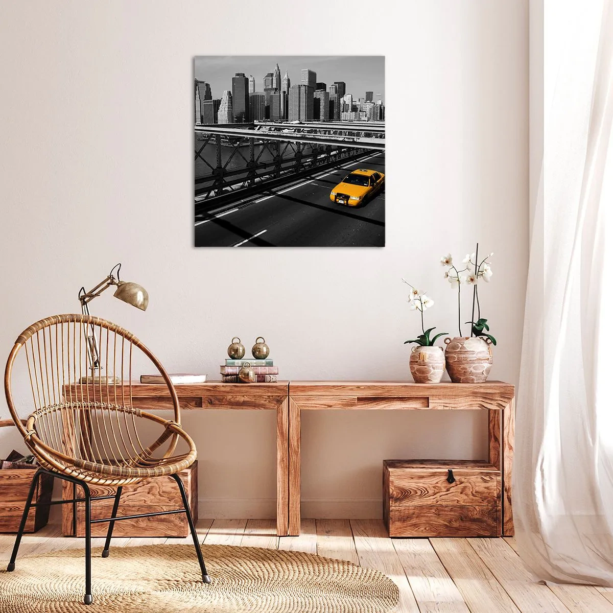 Cuadro sobre lienzo - Impresión de Imagen - El color de la gran ciudad - 40x40 cm