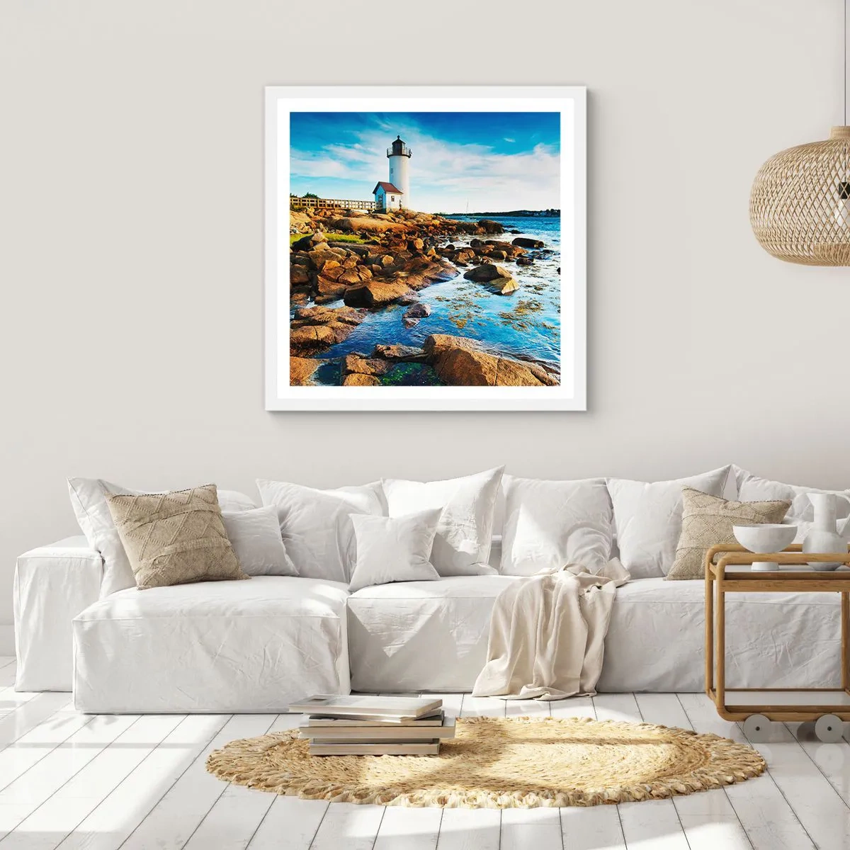 Póster en marco blanco - Esperando vuestro regreso - 60x60 cm