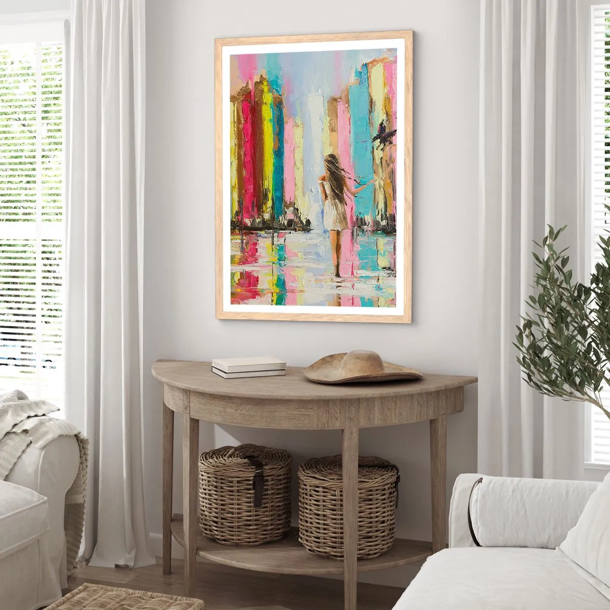 Póster en marco roble claro - Sígueme - 40x50 cm