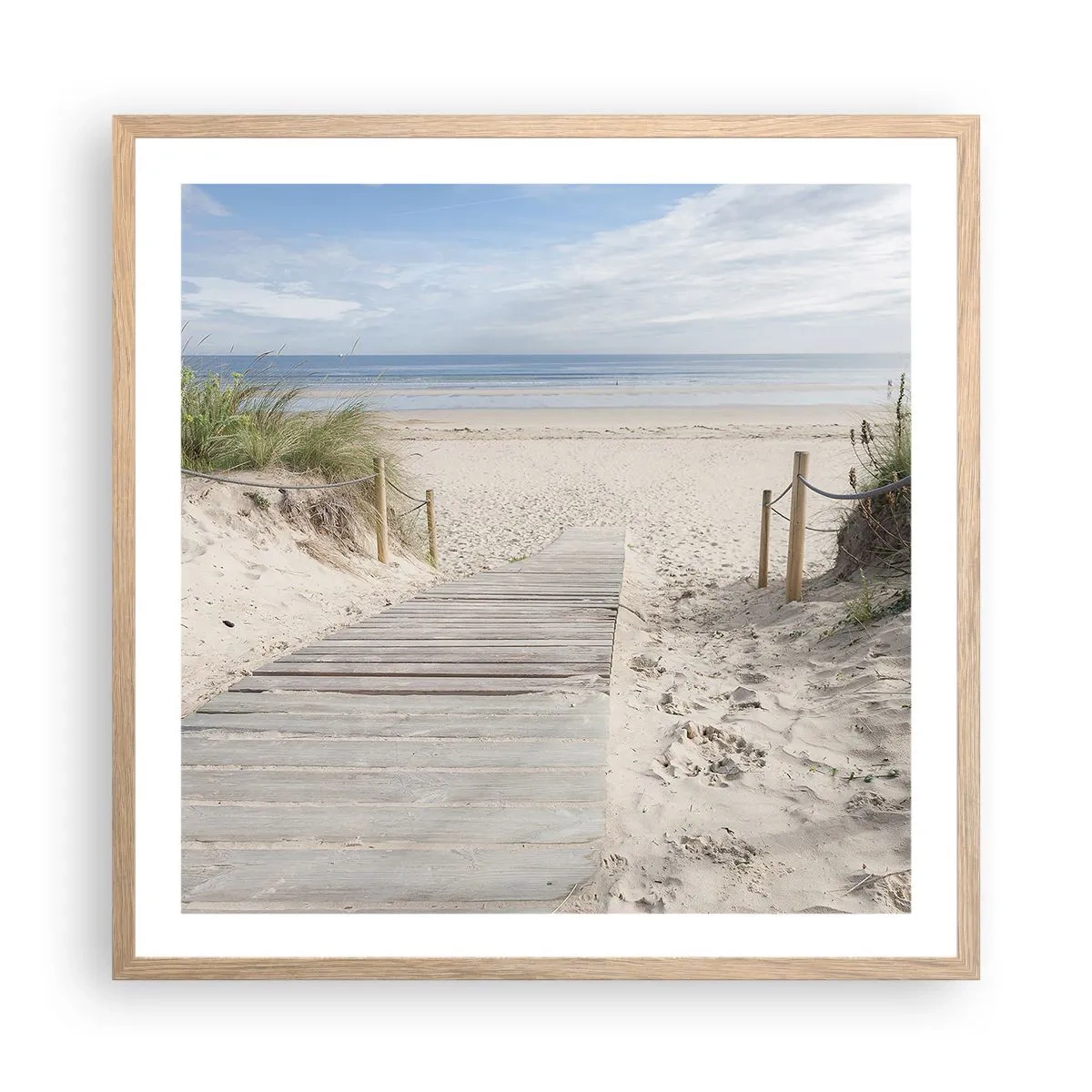 Póster en marco roble claro - Hasta el horizonte - 60x60 cm