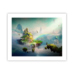 Póster - El medio de la nada - islas flotantes - 50x40 cm