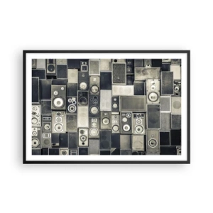 Póster en marco negro - Y todo fluye - 91x61 cm