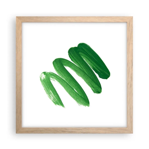 Póster en marco roble claro - Una broma verde - 30x30 cm