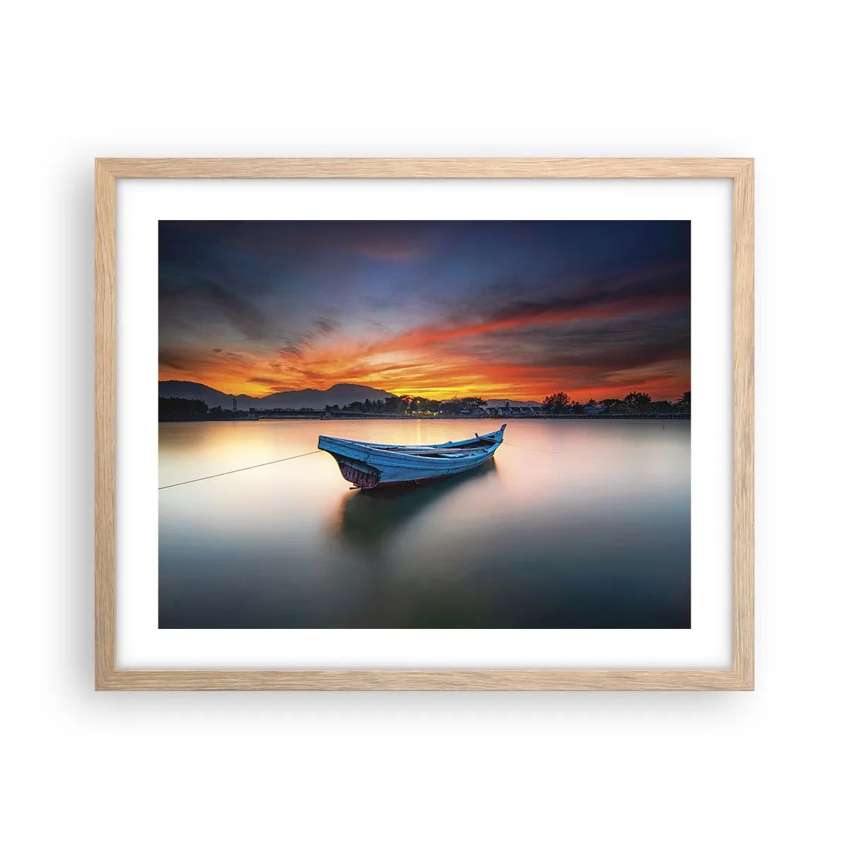 Póster en marco roble claro - Se avecina una buena noche - 50x40 cm