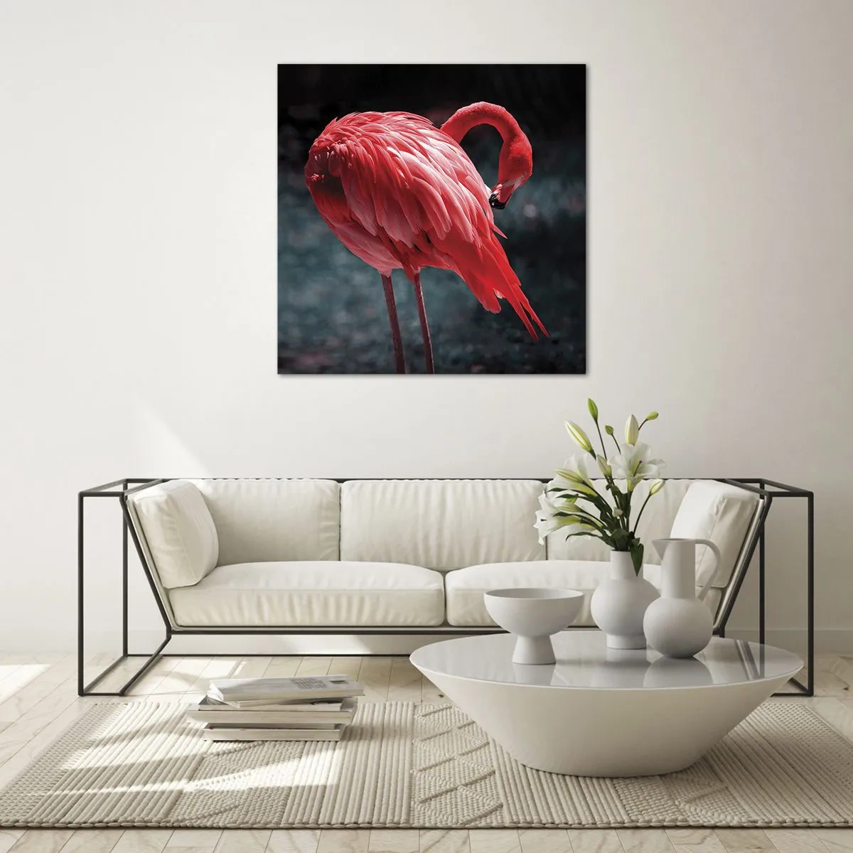 Cuadro sobre vidrio - Impresiones sobre Vidrio - Un poema carmesí de la naturaleza - 50x50 cm