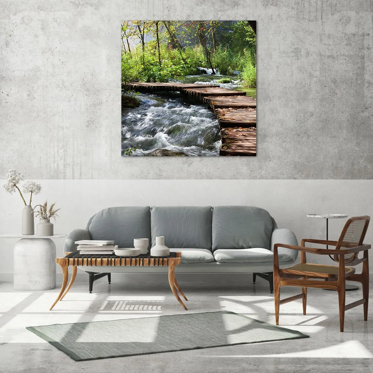 Cuadro sobre vidrio - Impresiones sobre Vidrio - Sobre una cascada de espuma - 30x30 cm