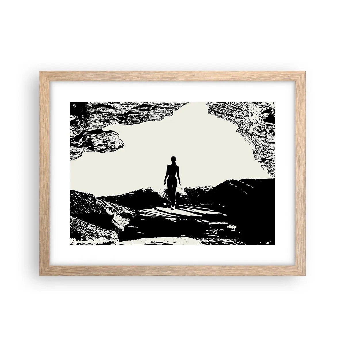 Póster en marco roble claro - Una nueva mirada - 40x30 cm