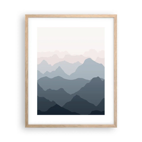 Póster en marco roble claro - Cordilleras a la vista - 40x50 cm