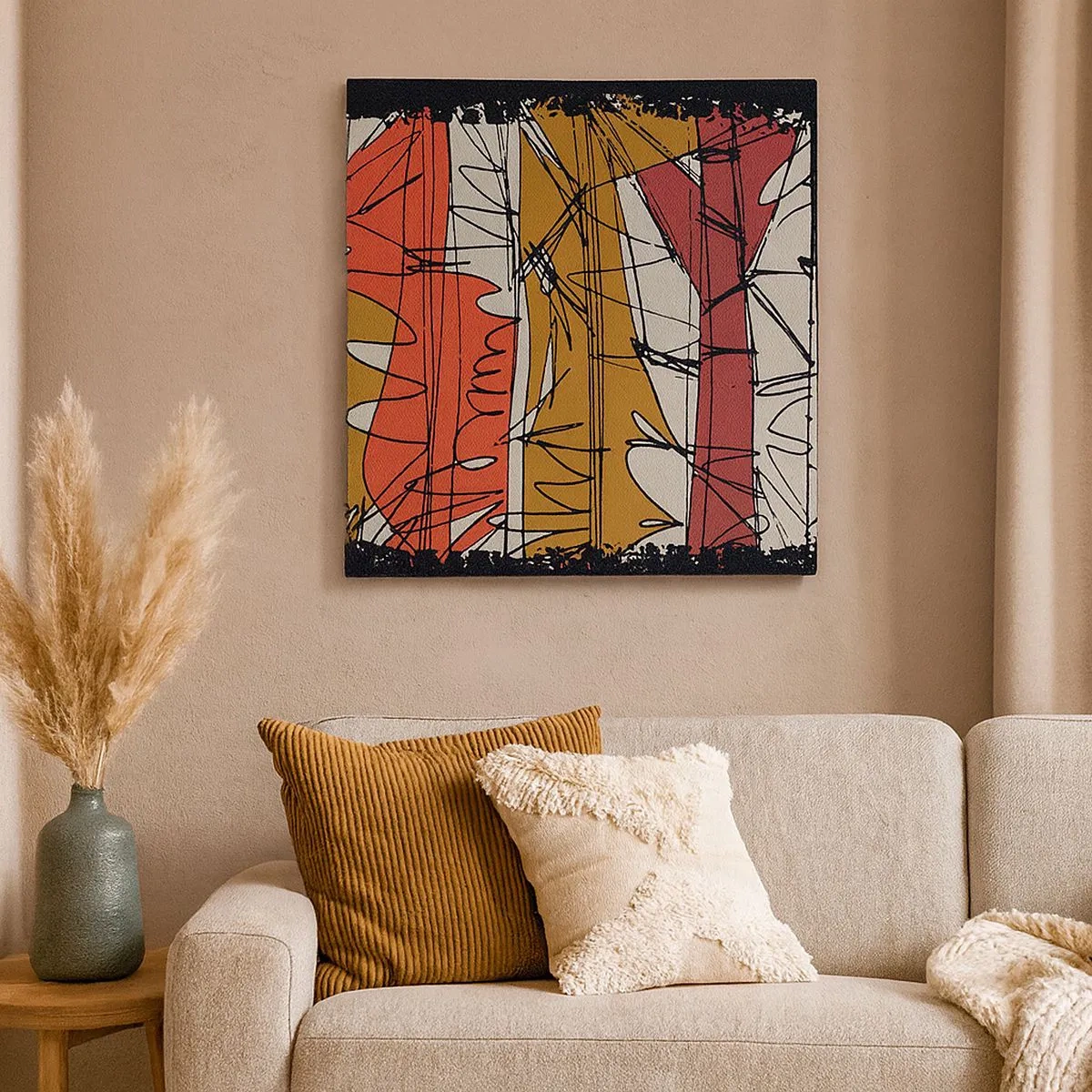 Cuadro sobre lienzo - Impresión de Imagen - Composición espontánea - 30x30 cm