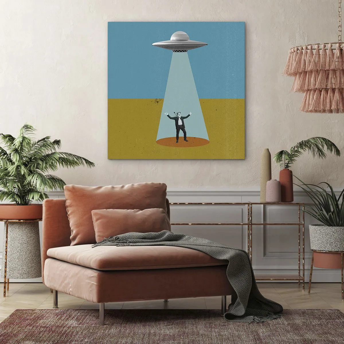 Cuadro sobre lienzo - Impresión de Imagen - Un encuentro cercano - 50x50 cm