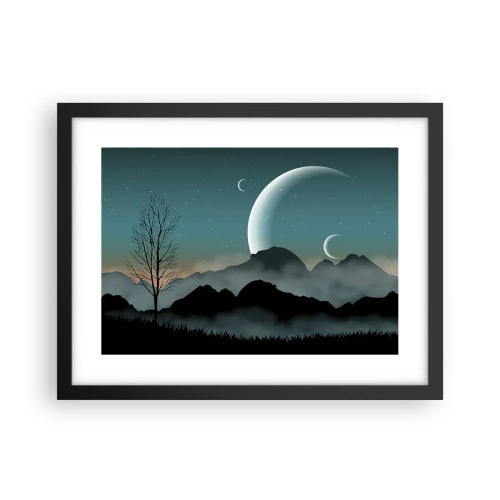 Póster en marco negro - Un carnaval de noche estrellada - 40x30 cm