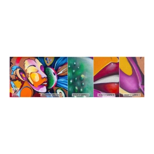 Muestra de fotomural Premium Canvas - Toque de color - Abstracción, Mujer, Cubismo - 100x30 cm