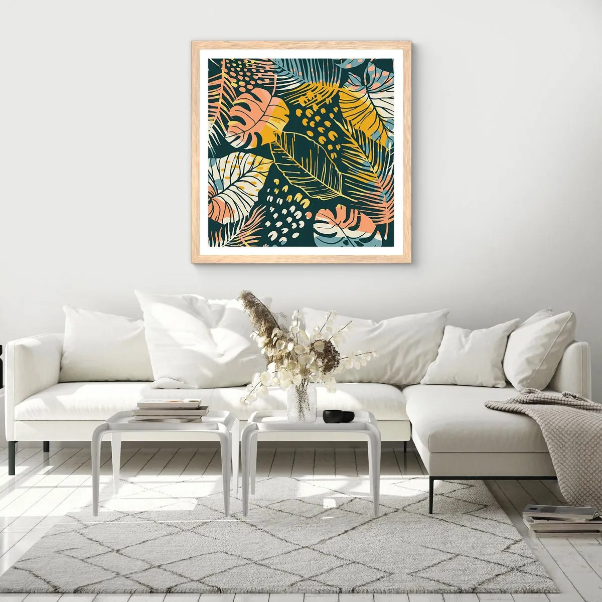 Póster en marco roble claro - Una frondosa fantasía - 60x60 cm